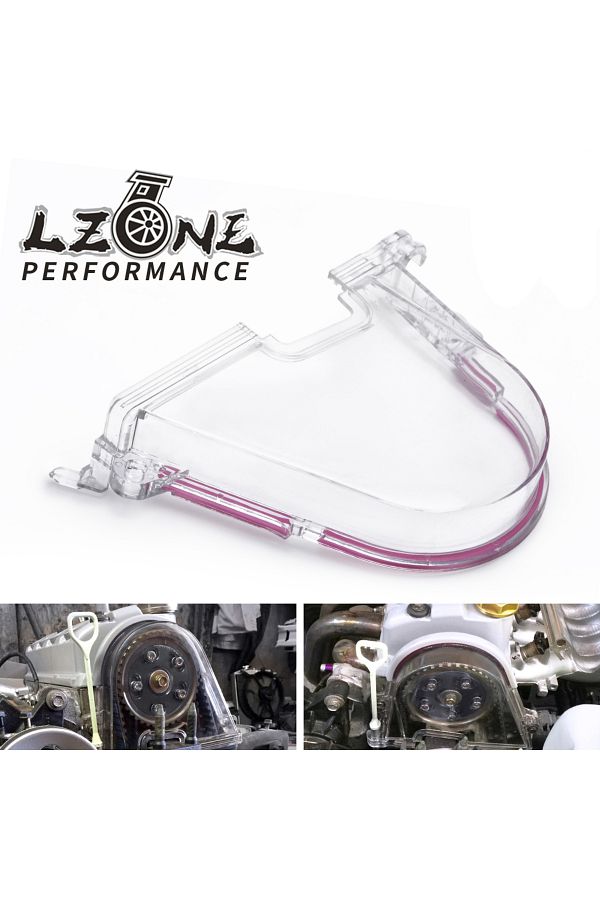 PQY-Top One Clear Cam Gear Cover Timing Belt Turbo Crank Pulley For Honda 96-00 EK With PQY Sticker J... 1