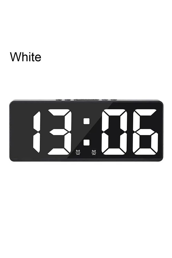 Choice-White Led Digital Electronic Clock Backlight Large Number Alarm Clock Temperature Calendar Bedside T 1