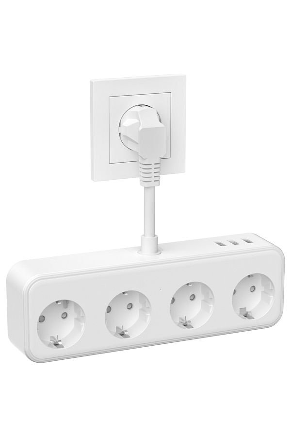 Choice-110-250v Eu 4 White Multi Electric Socket Power Strip With 3 Usb 4 Ac Outlets Multiple Socket Adapte 1