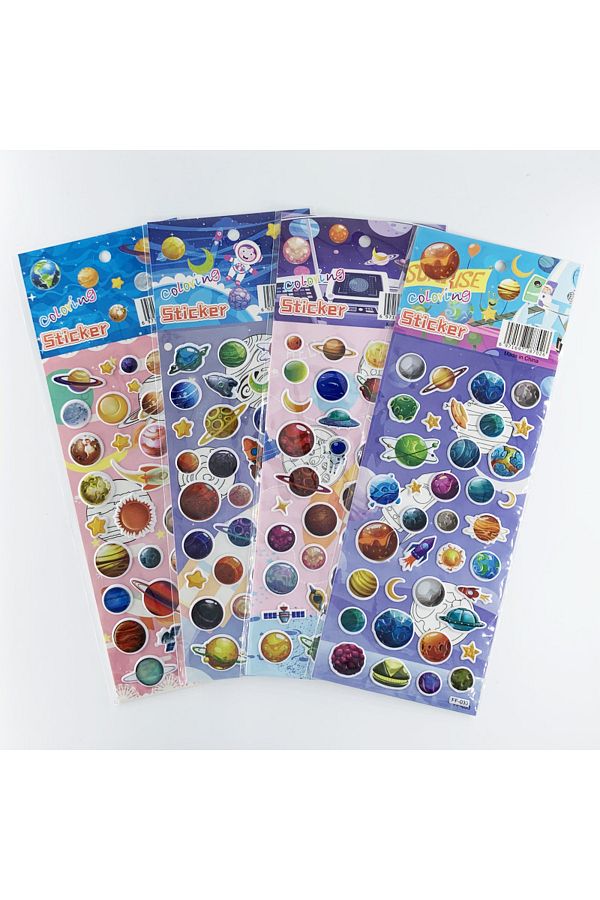 Monssjay-Style 1 4 Sheets/set Cosmic Space Planet Universe Cognition Sticker Kids Diy 3d Bubble Foam Scrapboo 1