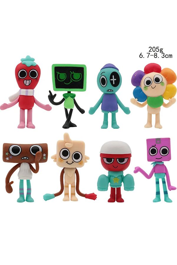 Choice-New Dandy's World Figure Set Goob Boxten Pebble Finn Flutter Dandys World Action Figuras Toy Anim... 1
