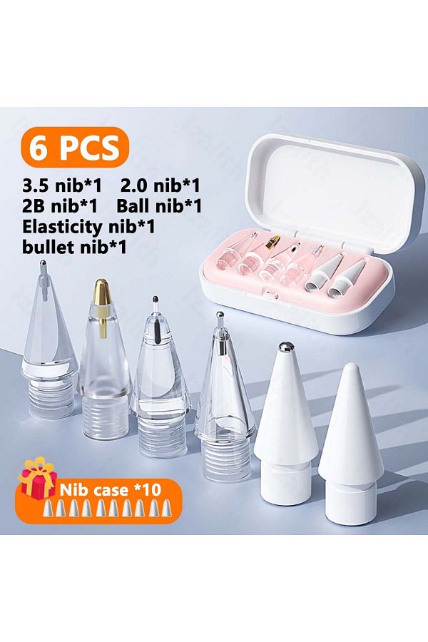 Choice-6pcs Replacement Pencil Tips For Apple Pencil 1st 2nd 3th(USB-C) 4/6 Pcs 2b Thin Soft Nibs For Ipad 1
