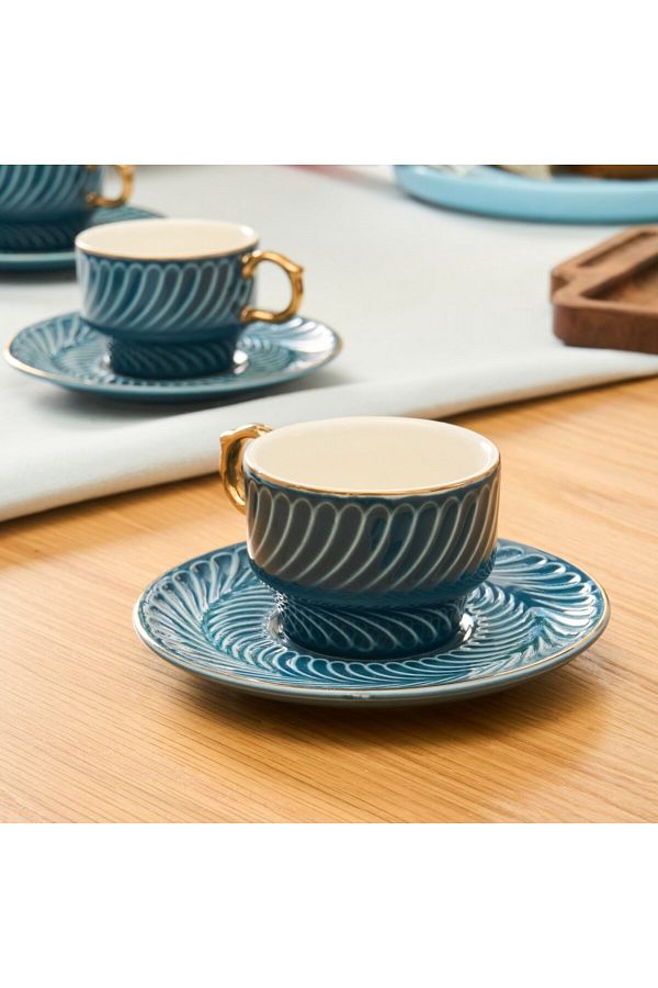 Karaca-Olympian 90 ml 6-teiliges Kaffeeset, Blau 1