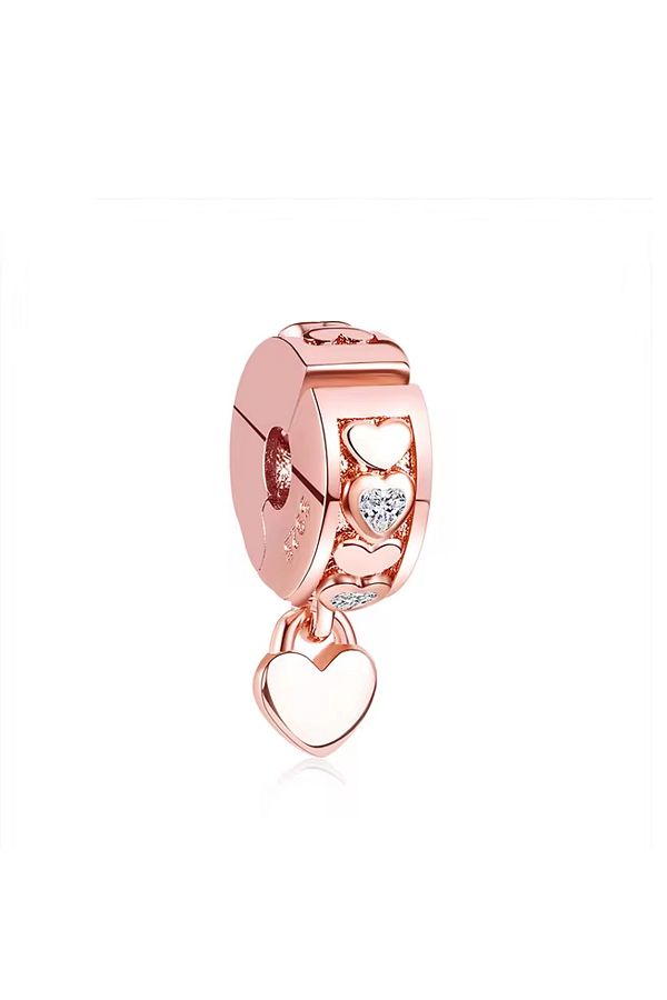Fubena-Heart Dangle Rose Clip Charm 1