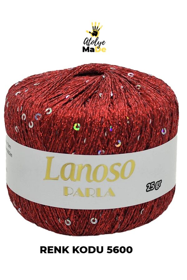 Lanoso-Parla 5600 - Single Ball 75% Glitter Yarn 25% Sequin Glitter Sequin Hand Knitted - 217Mt 25Gr 1