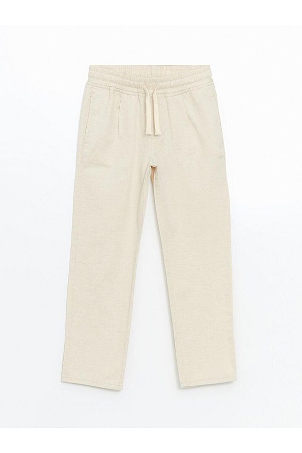 LC Waikiki-Lcw Kids Elastic Waisted Linen Blended Boys' Trousers 1