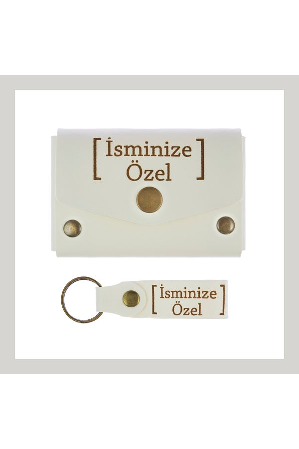 miawiki-White Color, Personalized Keepsake Wallet and Keychain Set, Special Design Giving Happiness 1