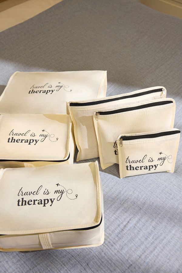 Trendyol Collection-Set of 6 Suitcase Organizers with Slogan Print and Zipper Detail Tphss25Bid00003 1