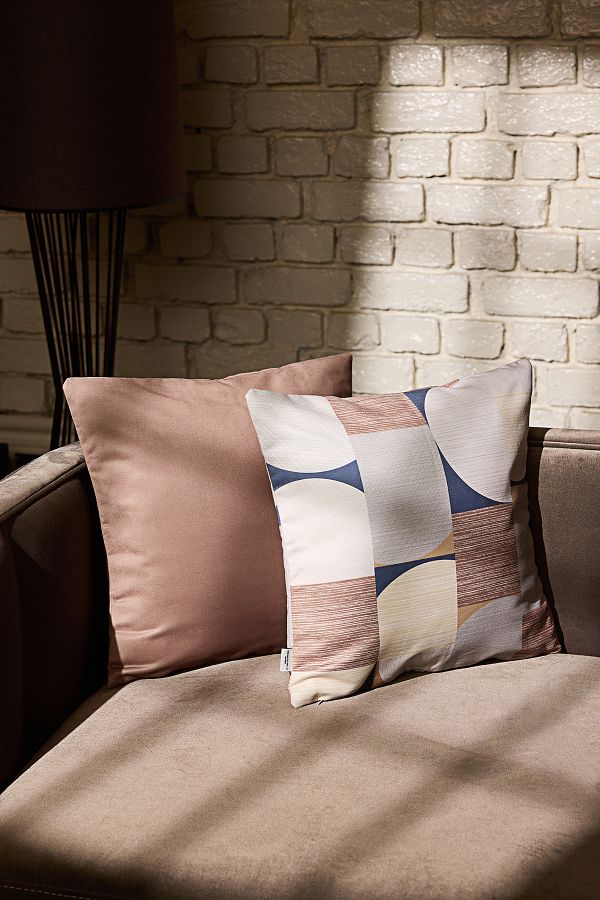Trendyol Collection-Multi-Color Geometric Pattern and Plain 2-Piece Throw Pillow Cover 45X45Cm Tphss25Kkk00006 1