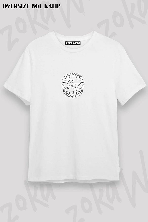 ZOKAWEAR-Unisex Oversize Fit Foo Fighters Ff Design Printed Tshirt 1