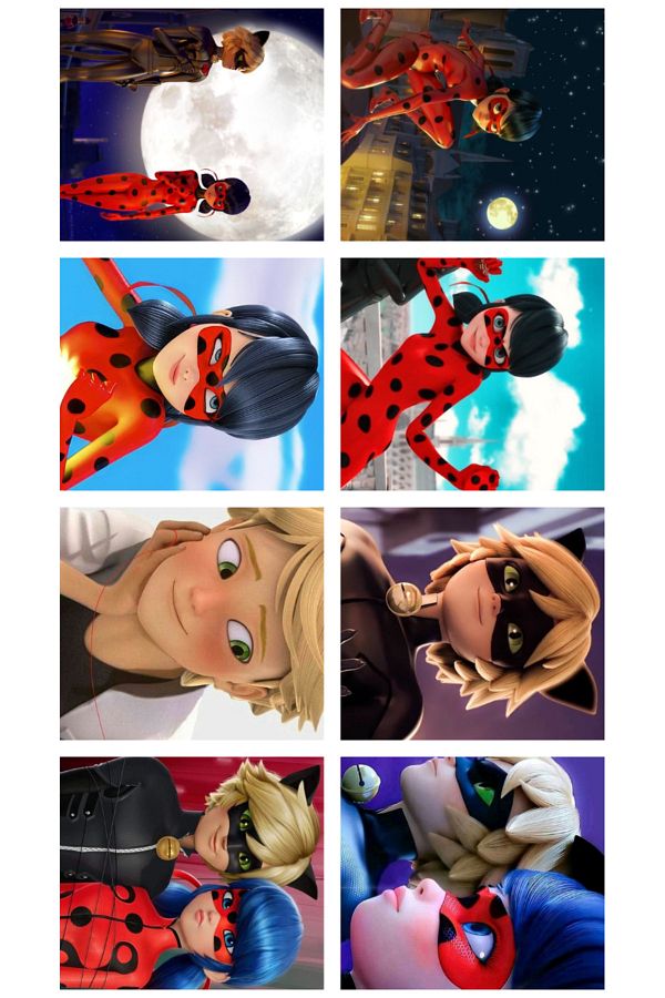 Kopisan-Adrien Agrest Set of 8 Assorted Ladybug Stickers - Black Cat and Miraculous Ladybug 1