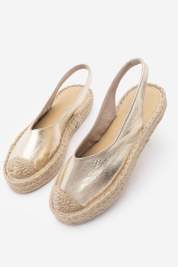 Marjin-Espadrilles-Sandalen aus Jute mit geschlossenen Riemen vorne für den täglichen Gebrauch - Conlep Gold 1