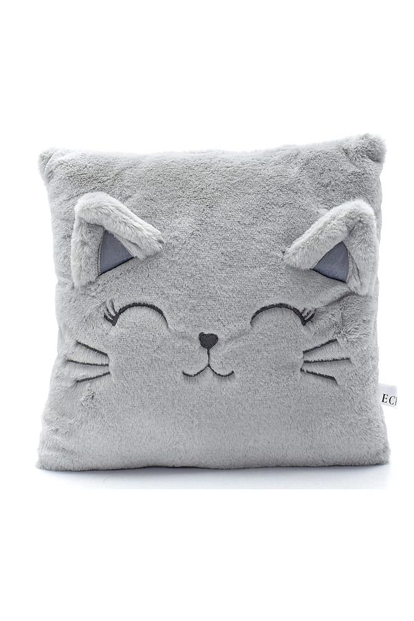 Ecrou-Perna Decorativa Pisica De Pluș Gri 35 Cm X 35 Cm 1
