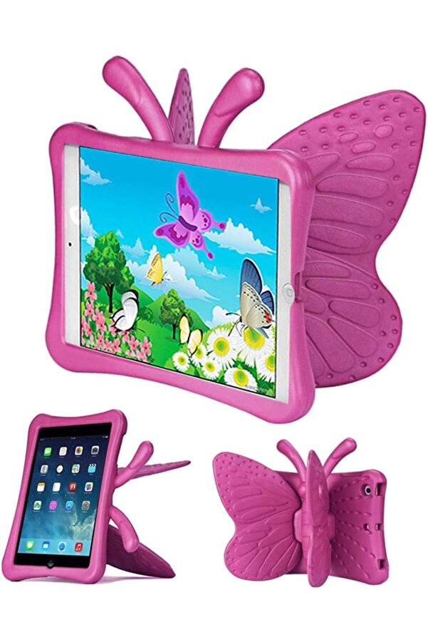 AWH-iPad Mini Case, Shockproof Butterfly Stand, Kid-Proof Case for iPad Mini 1-4, Rose Red. 1