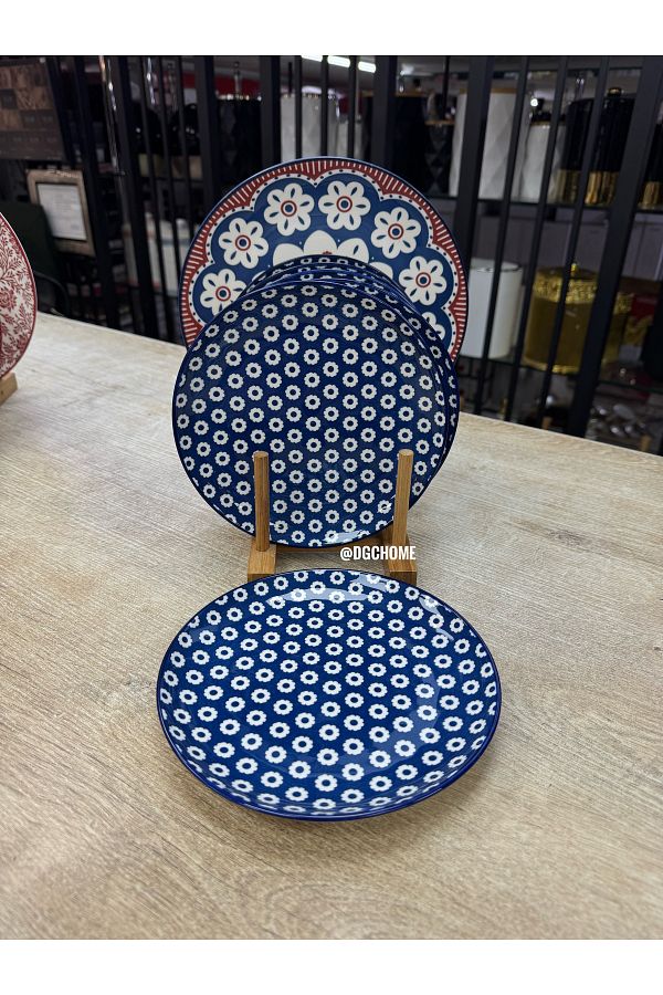 DGCHOME-Navy Blue 7 Piece Cake Set 1