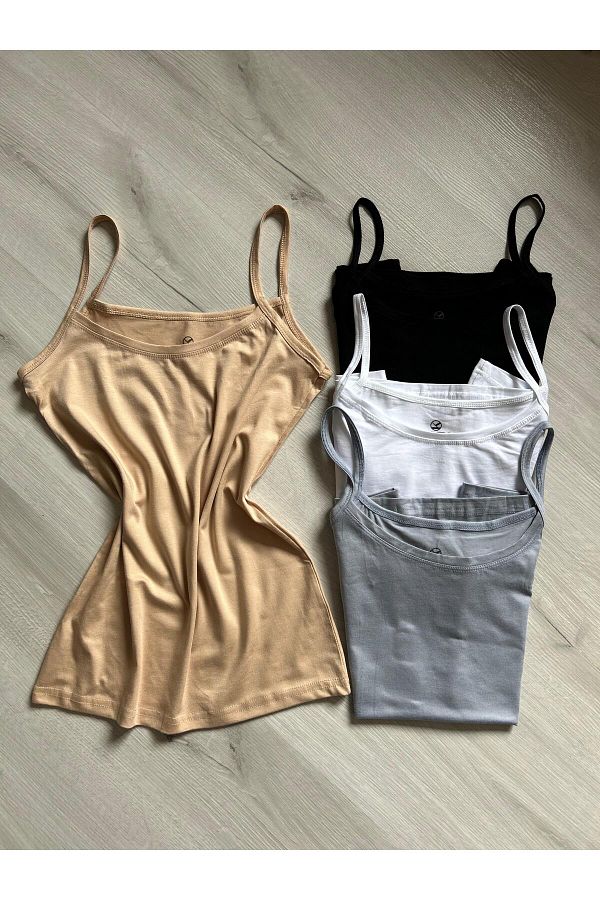 ParisTrend-Modal String Strap Combed Cotton Tank Set 1