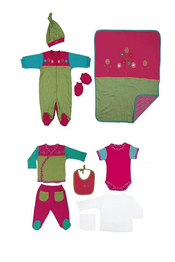 Genel Markalar 2032 Yenidoğan Kız Bebek Çiçek Desenli 10'lu Hastane Çıkışı