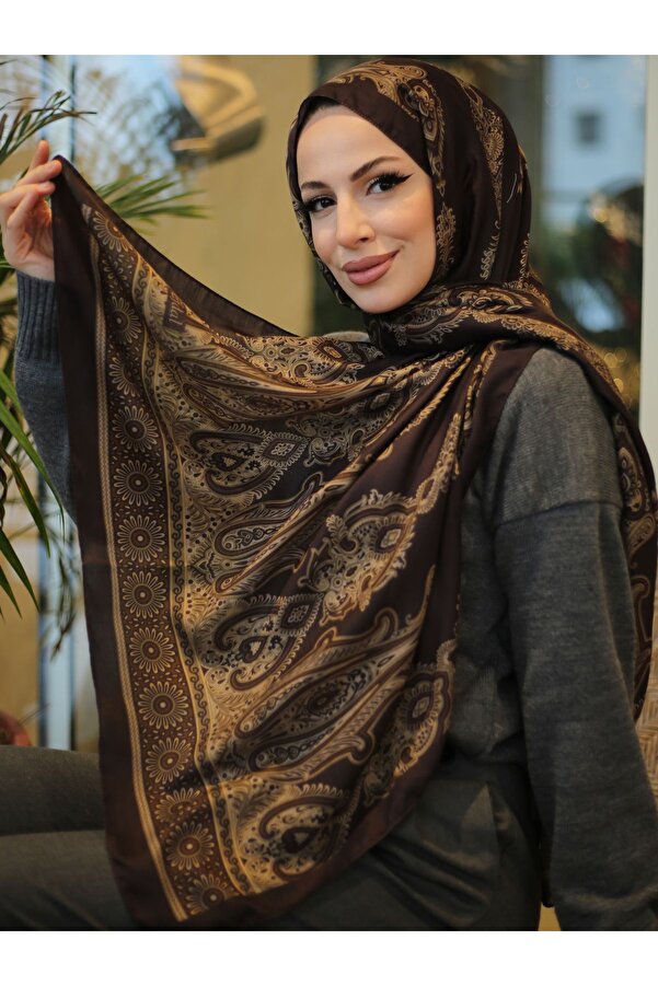 efdal şal eşarp-Vera Pattern Imported Cotton Shawl 1