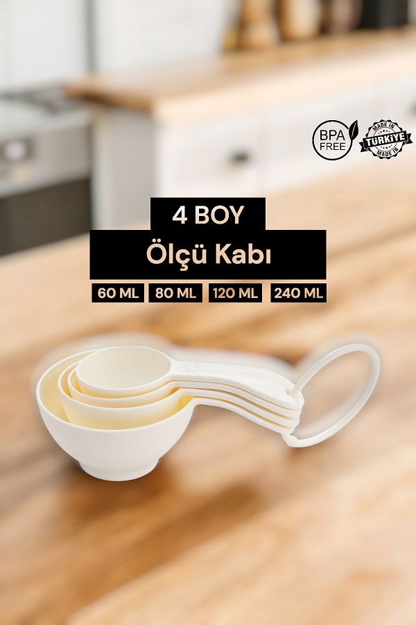 MUF HOME-4 Different Size Measuring Cups - 60ml, 80ml, 120ml, 240ml Scale Set 1