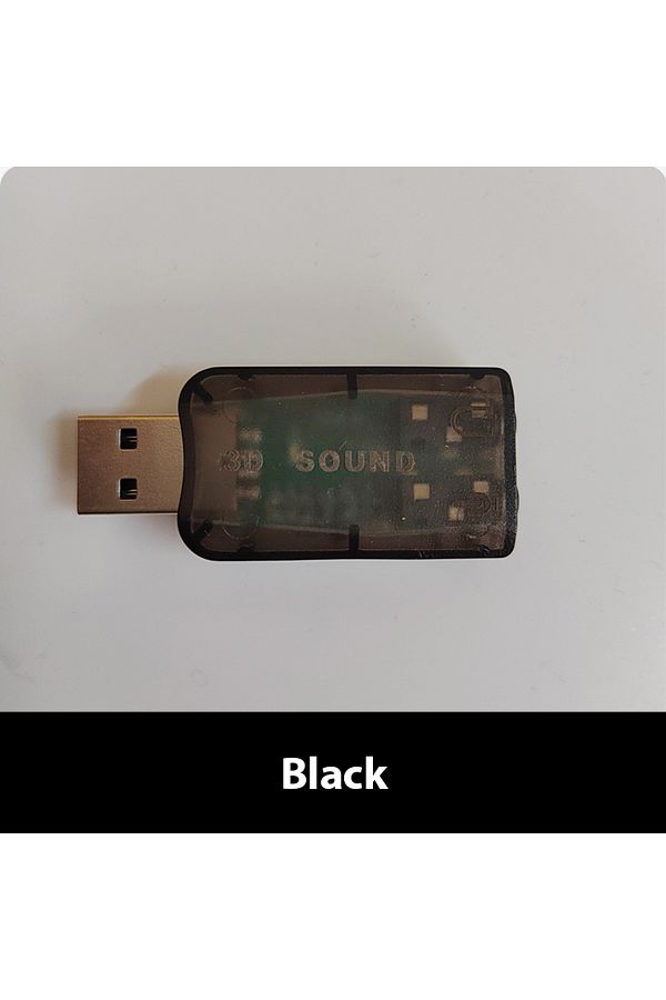 Choice-بطاقة صوت خارجية مستقلة عن USB بقناة صوت 5.1 باللون الأسود للكمبيوتر المحمول لتحل محل بطاقة الصوت USB للكمبيوتر المحمول 1