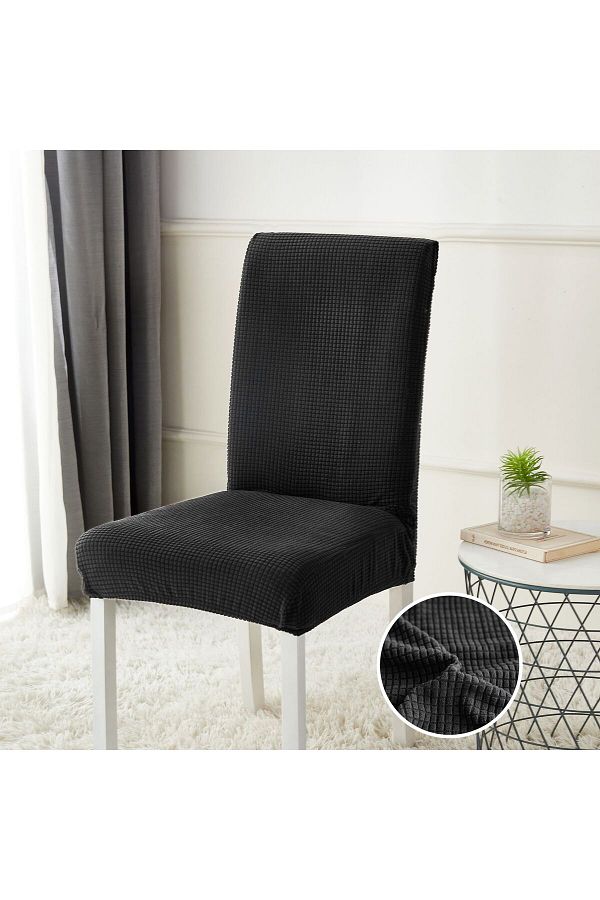 HaNemCe-Black Lycra Chair Cover - Washable 1 Piece 1