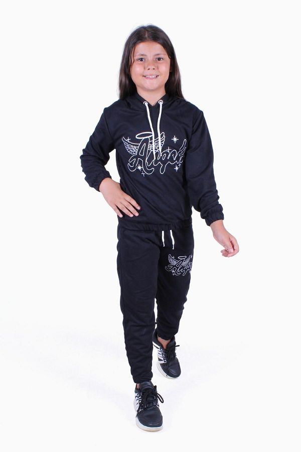 FYK KİDS-GIRL TRACKSUIT WITH ANGEL PRINT DETAIL 1