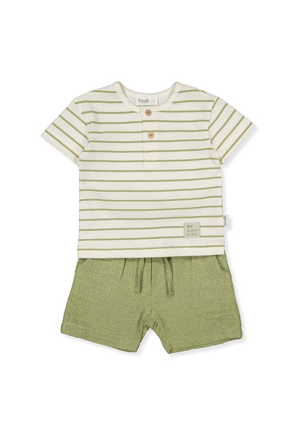 Bebetto-Linen Muslin Shorts 2-Piece Set (Favorite Song) K4729 1