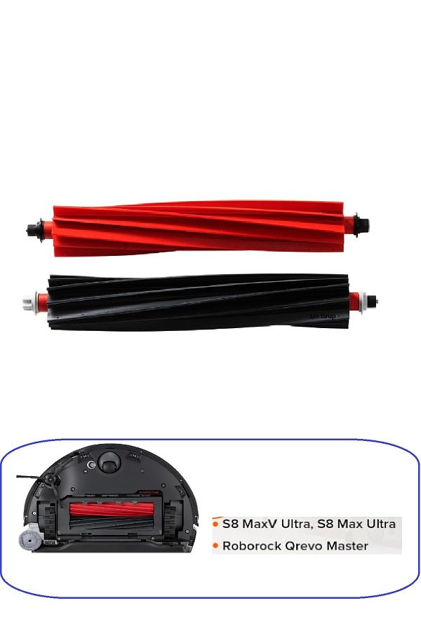 LİN GRUP-Roborock S8 Maxv - G20 Compatible Double Roll Silicone Main Brush Robot Vacuum Cleaner 1