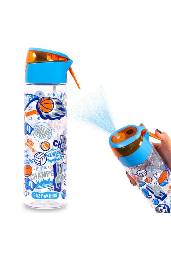 Eazy Kids-Tritan Water Bottle w / Spray, Soccer - Blue, 750ml 1