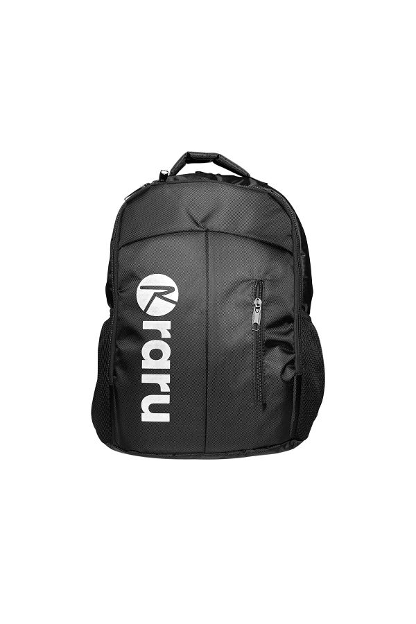 raru-Black Dorsal Backpack - with Water Bottle Compartment 1