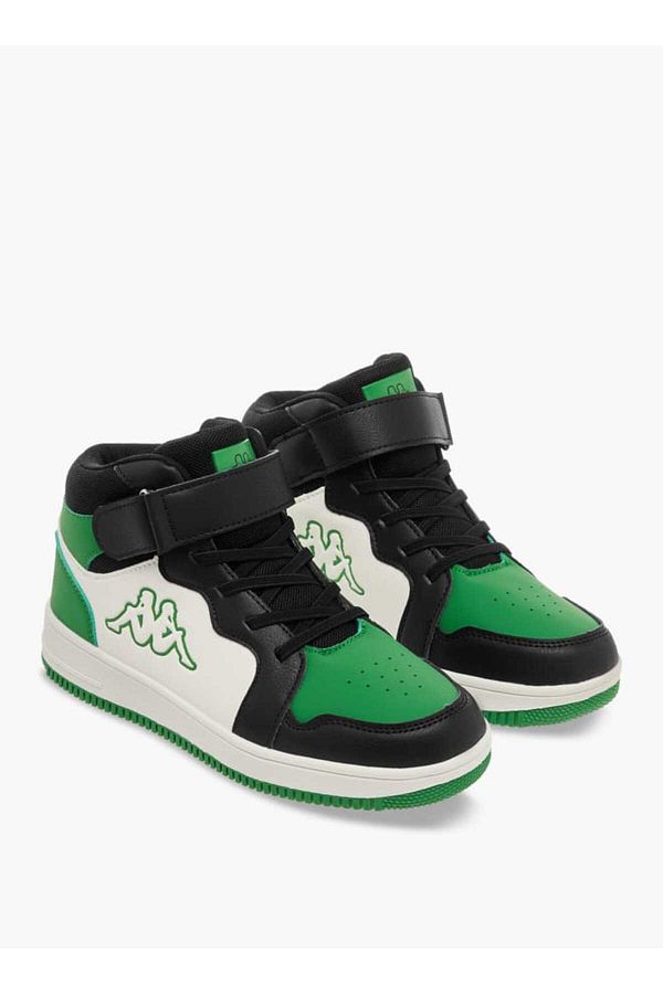 Kappa-Boys' Colourblock High Top Sneakers with Hook and Loop Closure 1