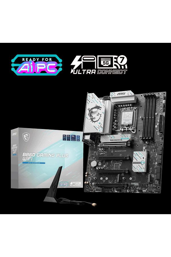 Hızlı Stok-Msi Mb B860 Gaming Plus Wifi Socket 1851 Ddr5 8600Mhz(Oc) 3Xm.2 1X Tb4 HDMI Display 5g Lan Wifi 7 Atx 1