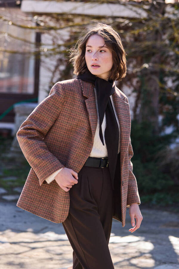 BE BLUE-Blazer with Crown Pattern 1
