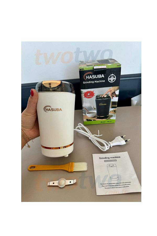 Two Two-White Automatic Coffee and Spice Grinder-With Spare Blade-Quality Durable-Practical Mini Grinder 1