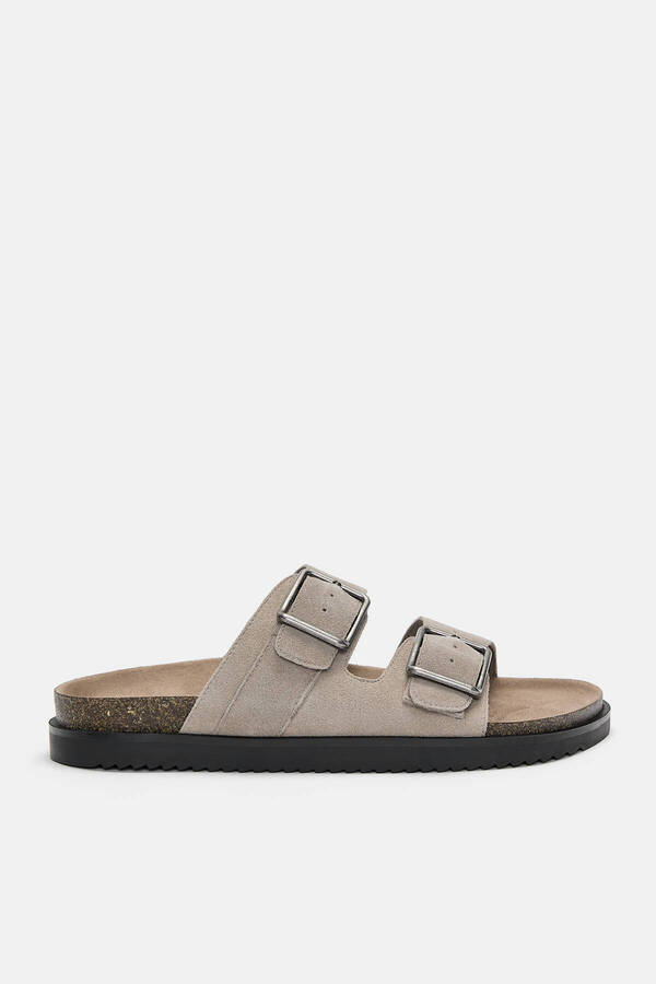 Pull & Bear-Flat leather sandals with buckle 1