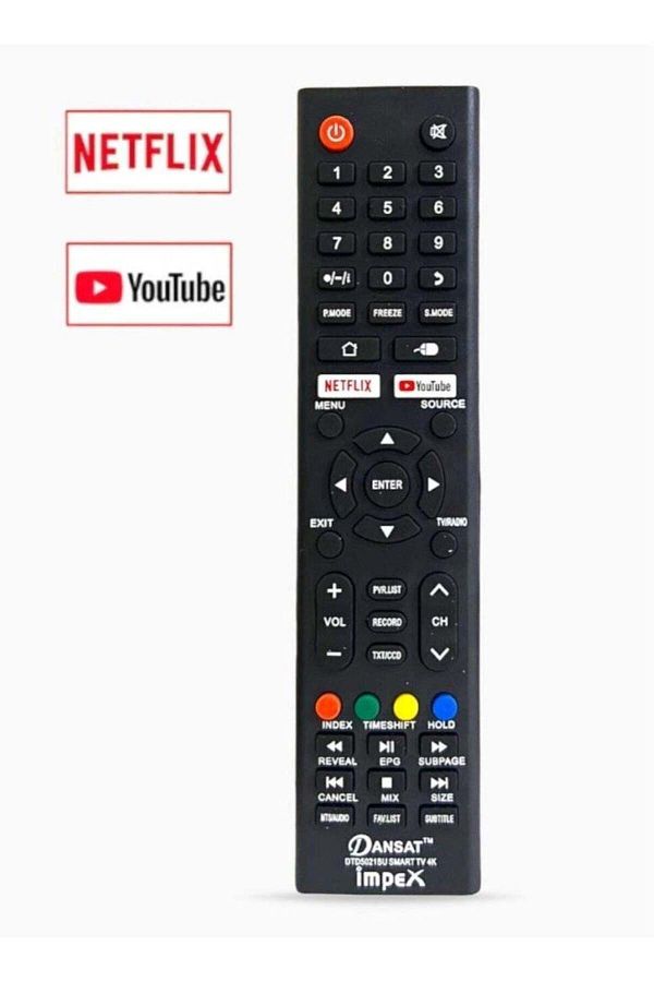erorex-Replacement Universal Remote Control For Dansat Smart Impex G-Ten Led Lcd Smart Tv Black 1