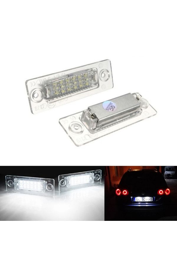 Choice-WHITE 2pcs LED License Number Plate Light For VW Passat B5.5 B6 Transporter T5 Jetta Mk5 Touran MK1 1