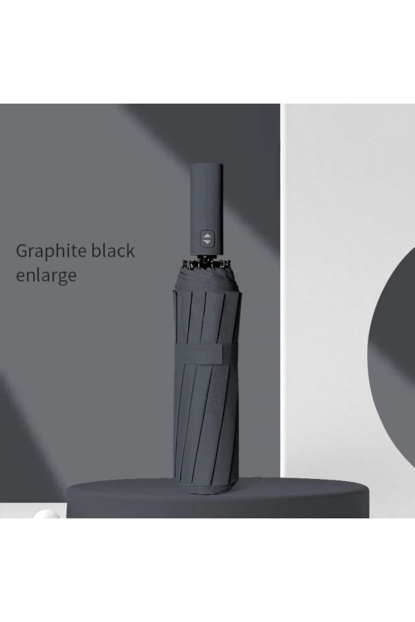 Xiaomi-Black 12 Bone Solid Color Automatic Umbrella Light Collapsible Large Size Sunshade Uv Protect 1
