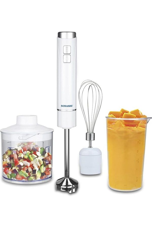 sonashi-SHB-185JCW 4-in-1 Hand Blender | 250W | Chopper, Whisker, 700ml Beaker, Speed Control 1