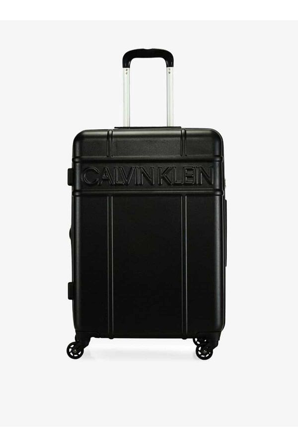 Calvin Klein-Textured Hardcase Trolley Bag With Retractable Handle 24''-m - Check-in 1