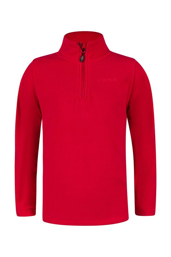 2AS-Clara Red Children's Fleece Sweatshirt - Thin Design with Half Zip 1