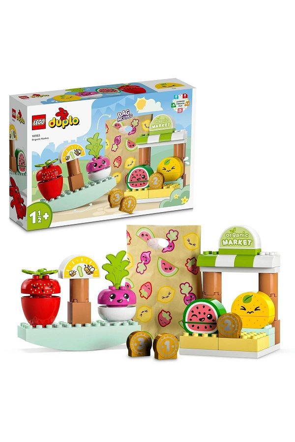 LEGO-® DUPLO® First Organic Greengrocer 10983 - مجموعة بناء ألعاب تعليمية لمرحلة ما قبل المدرسة (40 قطعة) 1