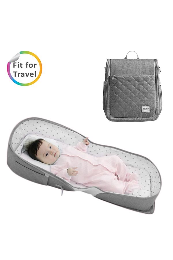 Sunveno-Portable Baby Bed & bag - Grey 1