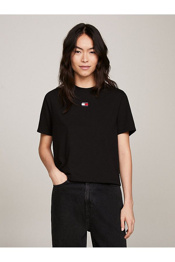 Tommy Hilfiger-Tricou Tommy Jeans pentru damă, cu insignă cu formă box 1