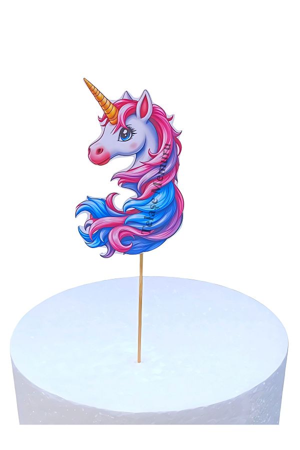 telaşe memuru-Unicorn cake topper number 3 - unicorn birthday concept number 3 with stick 1