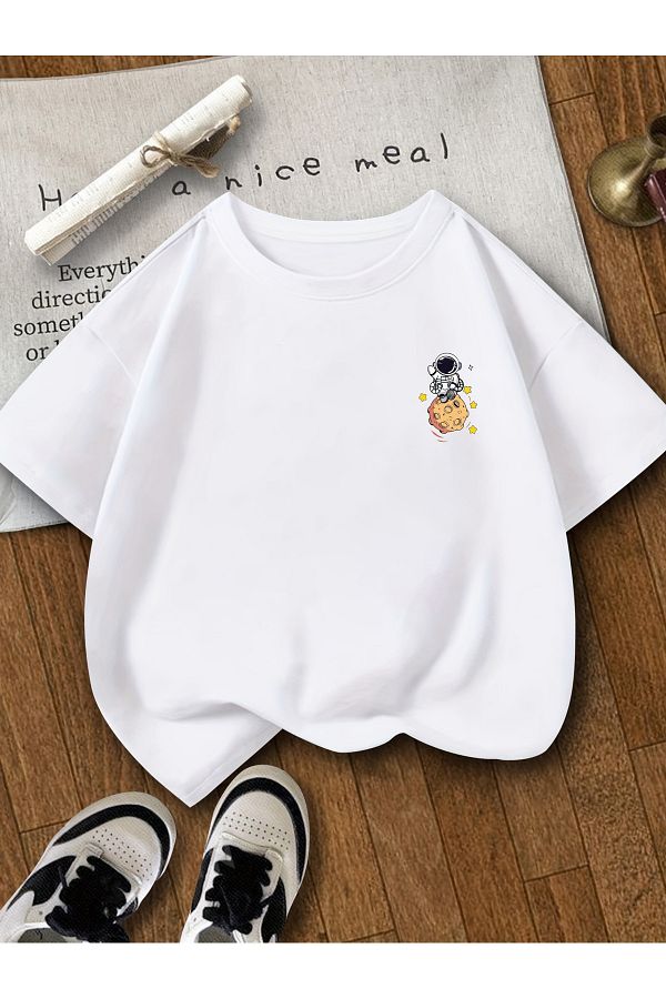 uyguntarz-Unisex dziecięca koszulka z nadrukiem Galaxy bawełniana 1