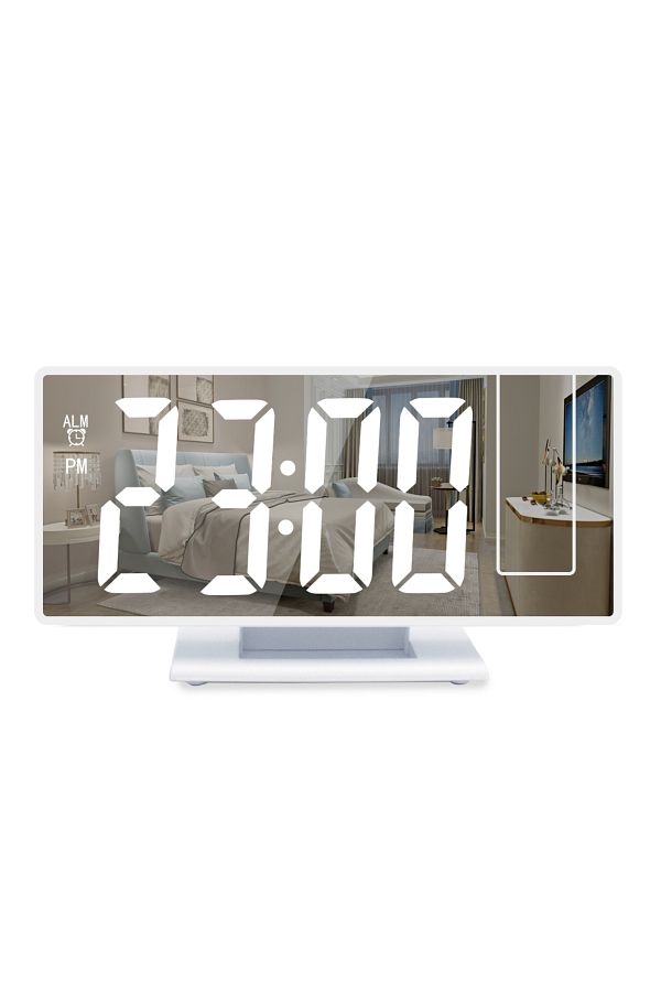 Choice-Ww 180° Arm Projection Alarm Clock Time Temperature Usb Plug-in Digital Alarm Clock Snooze Table Clo 1