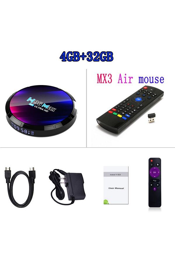 Choice-European Standard 4GB 32GB MX3 Android TV Box H96MAX RK3528 Android Box Support 2.4G/5.8G WiFi6 BT5. 1