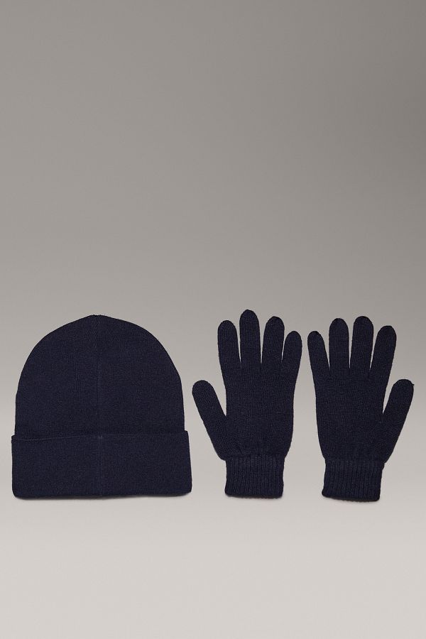Calvin Klein Jeans-Mono Embro Geschenk Beanie und Handschuhe Set 1