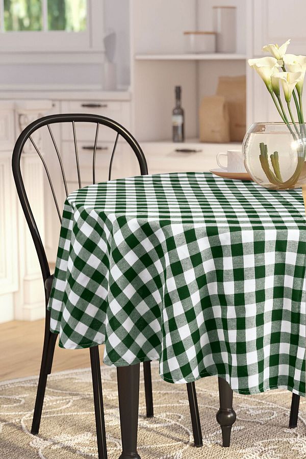 Soft Kare-Gingham Round Large Square Tablecloth 1